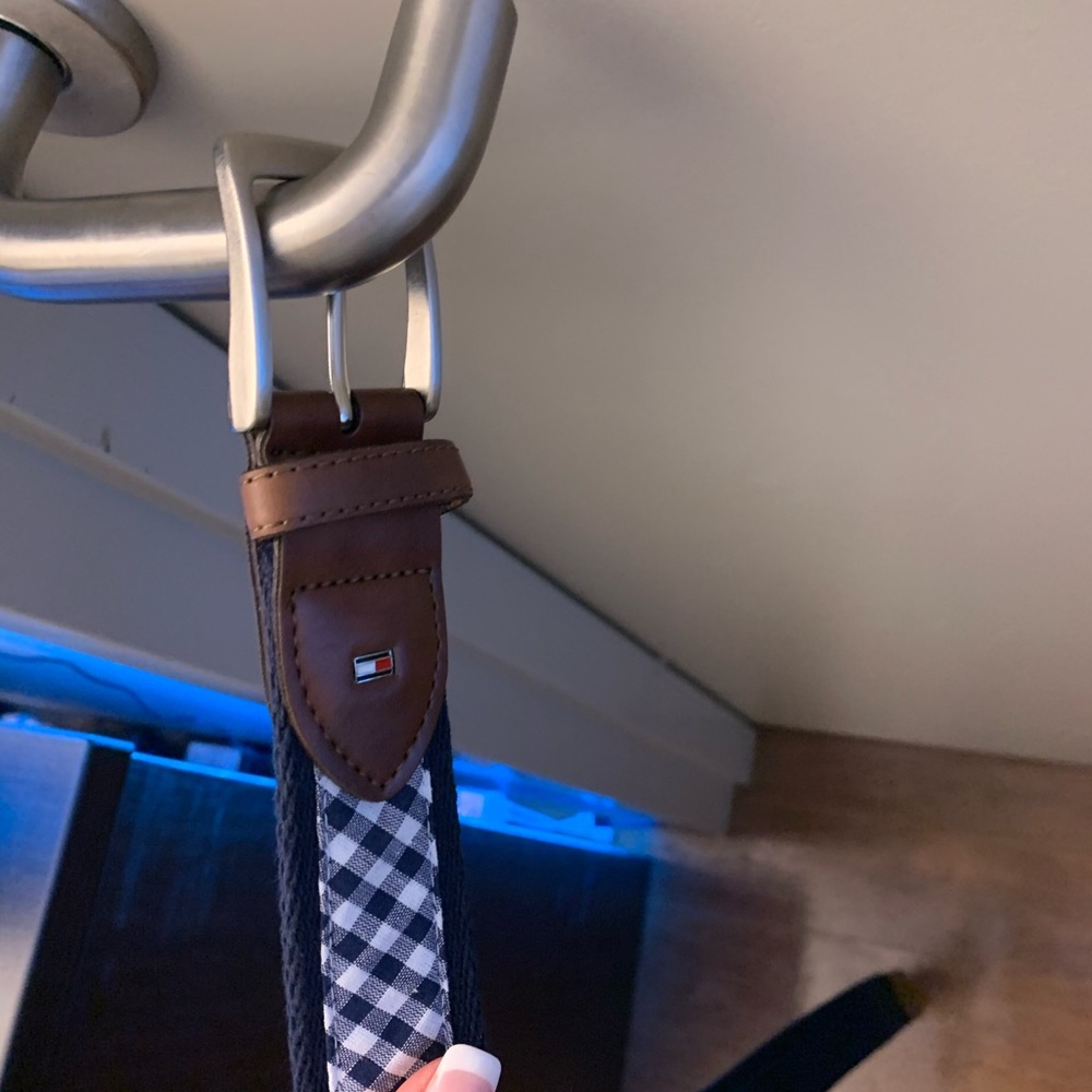 Plaid leather belt -jaci